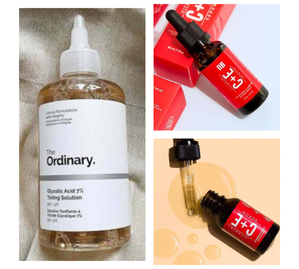 Pack Of 2 The Ordinary Glycolic Acid 240ml + Vitamin C Serum 15ml